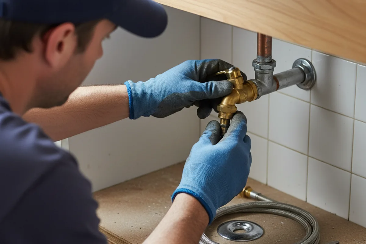 Shutoff valve and fitting work during Emergency Plumbing in Huntsville